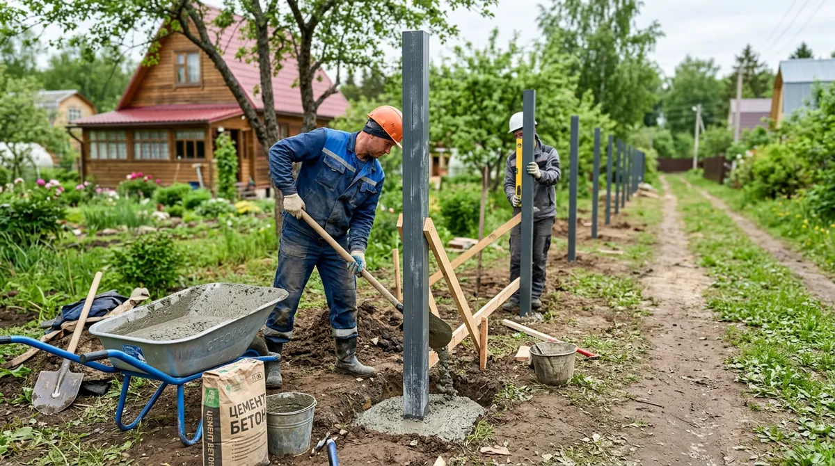 Столбы для забора — бетонировать, забивать или на винтовые сваи: что выбрать для вашего грунта